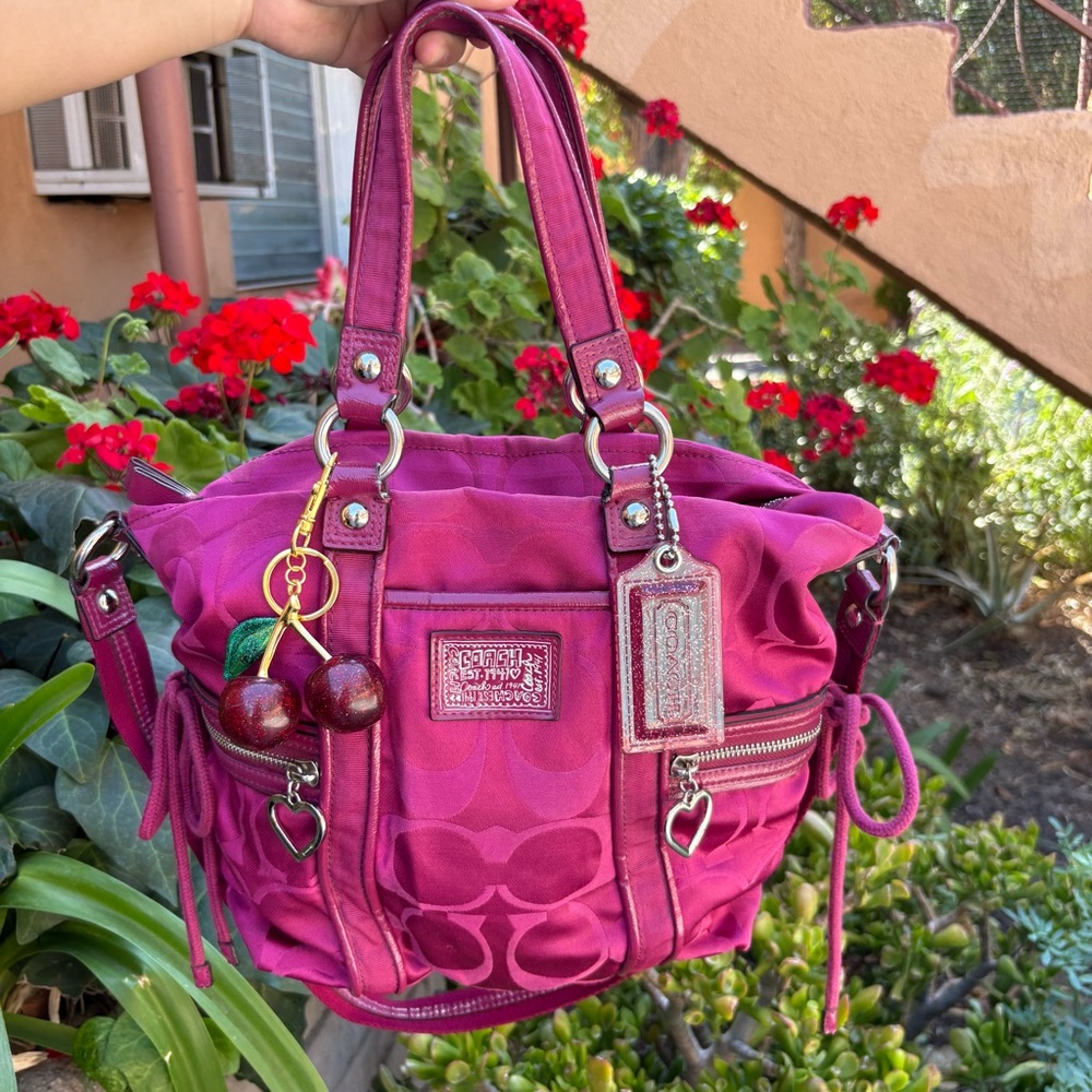 Y2K Fuchsia Pink Cargo Tote Shoulder/ Crossbody Tote Purse